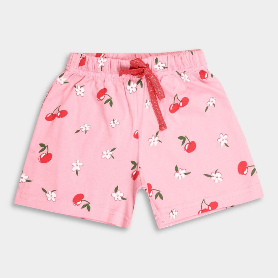 Girls' Cotton Shorts, गुलाबी, large image number null