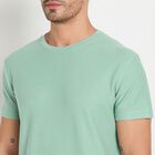 Men's Round Neck Half Sleeves T-Shirt, हल्का हरा, small image number null