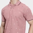 Men's Cotton Collared Half Sleeves T-Shirt, Peach, small image number null