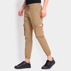 Men's Slim Fit Casual Trousers, गहरा पीला, small image number null