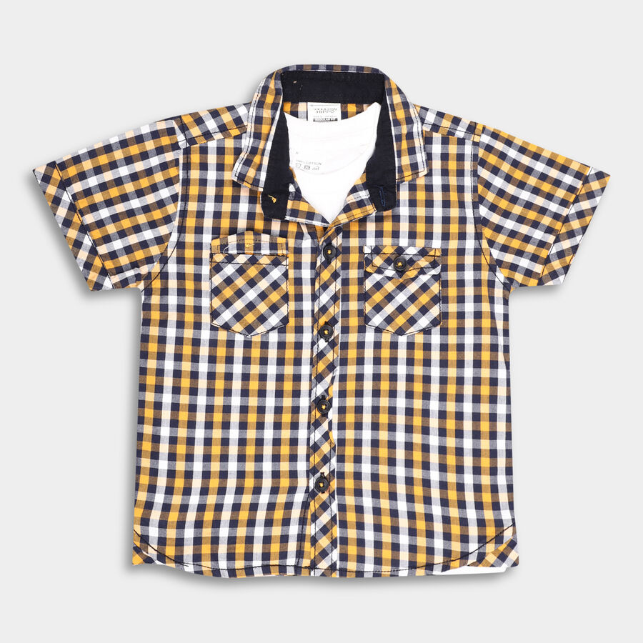 Infants' Cotton Shirt, Yellow, large image number null