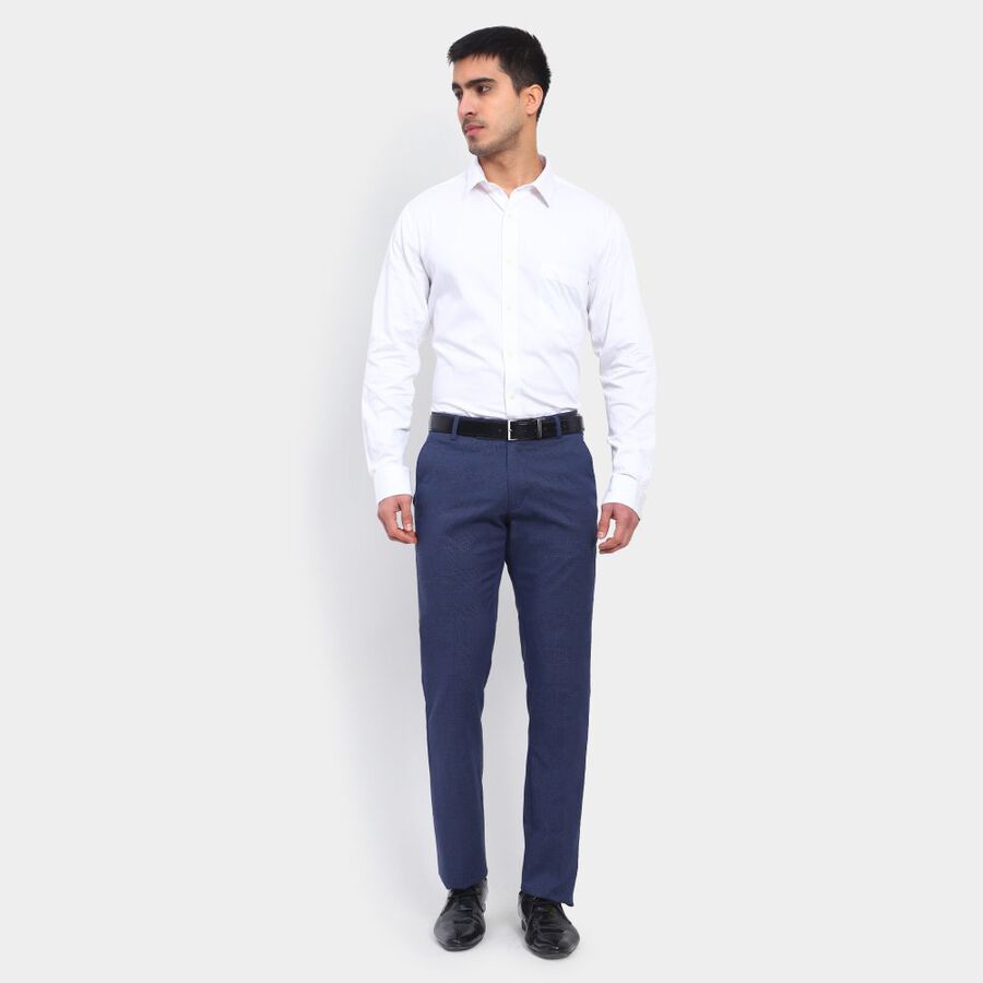 Men's Slim Fit Formal Trousers, नेवी ब्लू, large image number null