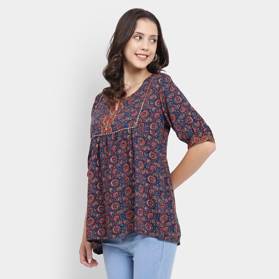 Ladies' Kurti, Dark Blue, large image number null