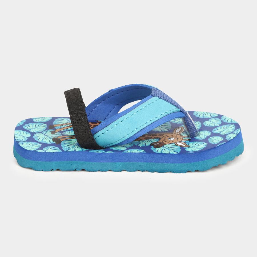 Kids Printed Slippers, Blue, large image number null