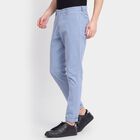 Men's 100% Cotton Slim Fit Casual Trousers, हल्का नीला, small image number null