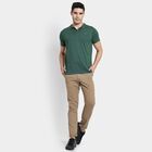 Men's 100% Cotton Slim Fit Casual Trousers, खाकी, small image number null