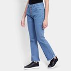 Basic Wash High Rise Boot Cut Jeans, Mid Blue, small image number null