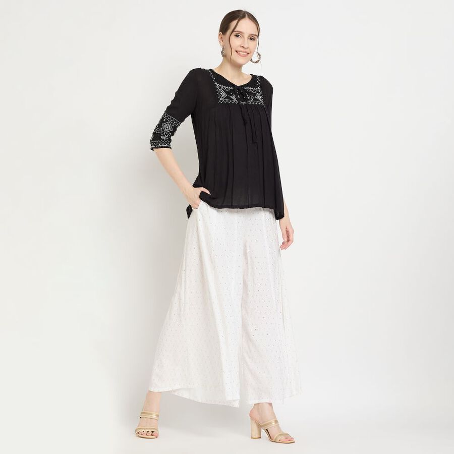 Ladies' Palazzos, Off White, large image number null