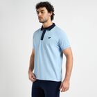 Mens' Collared Half Sleeves T-Shirt, Light Blue, small image number null