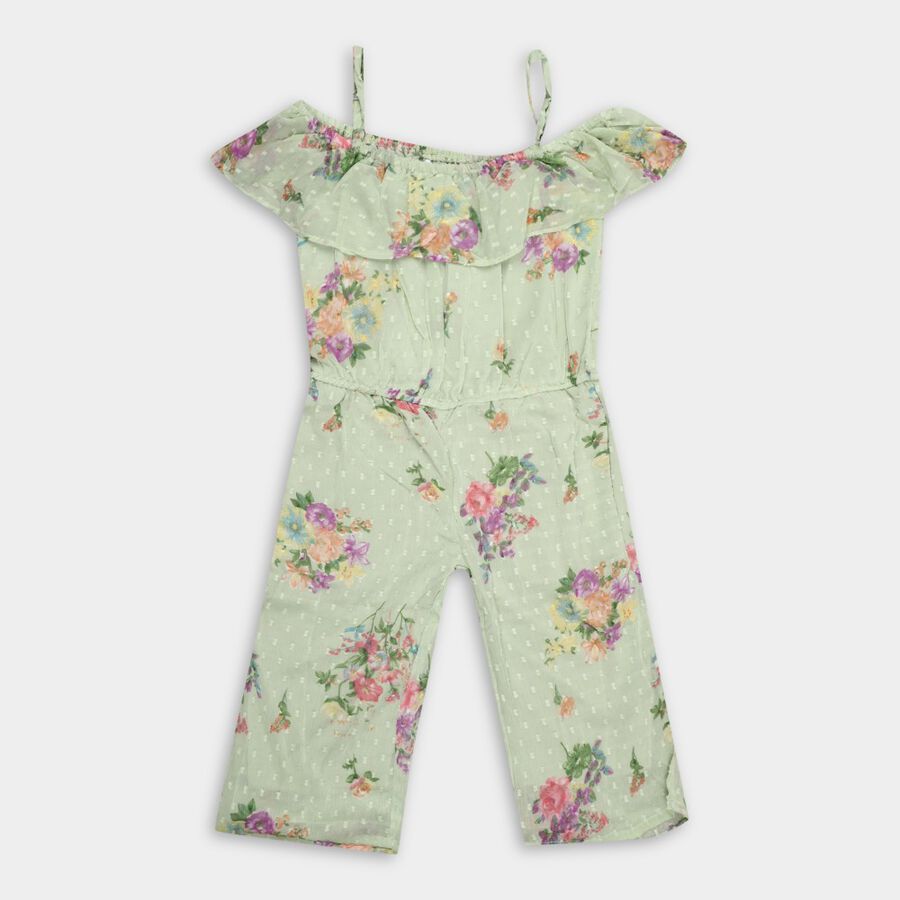 Girls' Jump Suit, हल्का हरा, large image number null