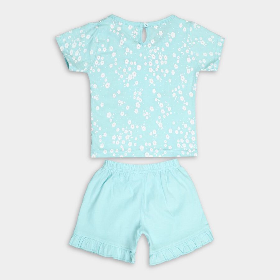 Infants' Cotton Short Set, एक्वा, large image number null