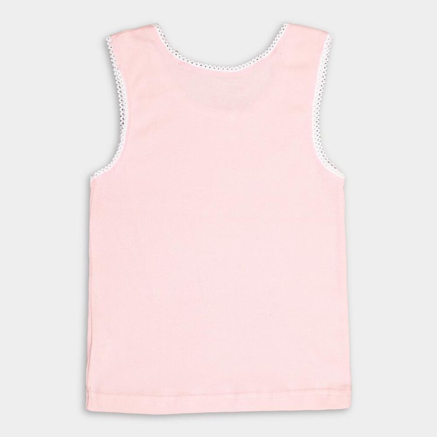 Girls' Cotton Vest, Pink, large image number null