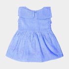 Infant Girl's Cotton Frock, हल्का नीला, small image number null