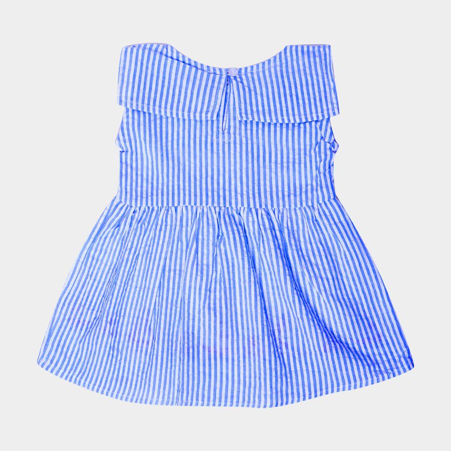 Infant Girl's Cotton Frock, हल्का नीला, large image number null