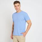 Men's Round Neck Half Sleeves T-Shirt, Light Blue, small image number null