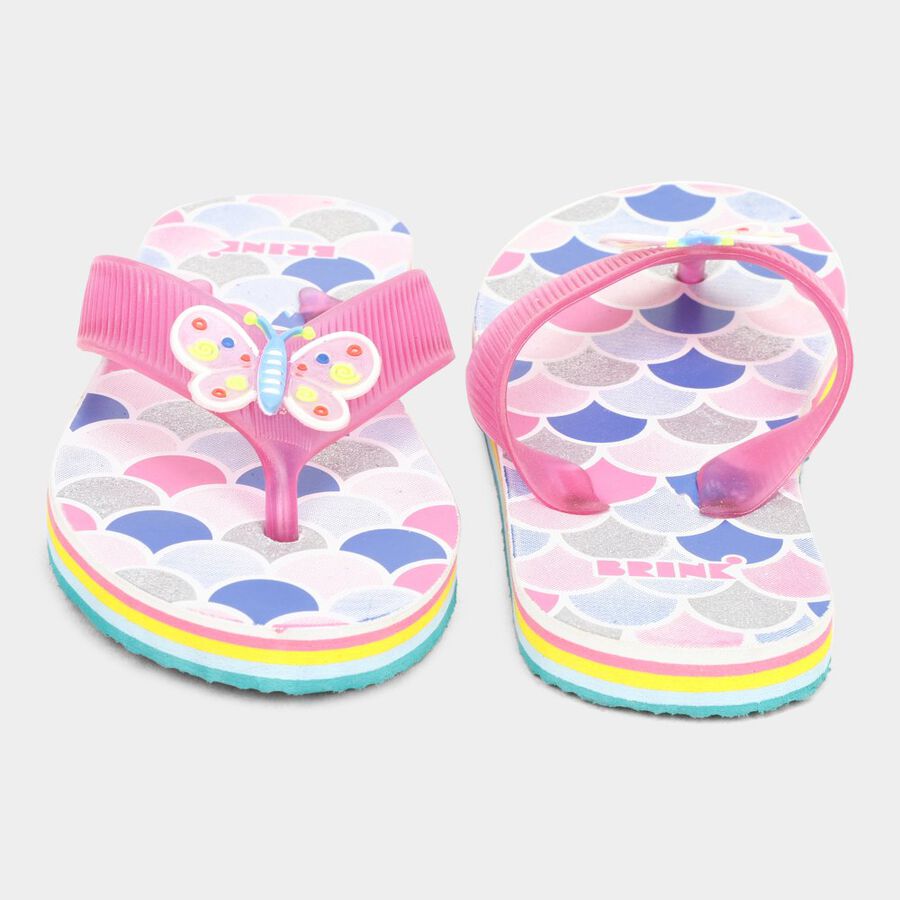 Kids' Print Slippers, Pink, large image number null