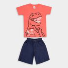 Boys' Cotton Woven Baba Suit, Coral, small image number null