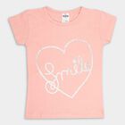 Girls' Cotton T-Shirt, पीच, small image number null