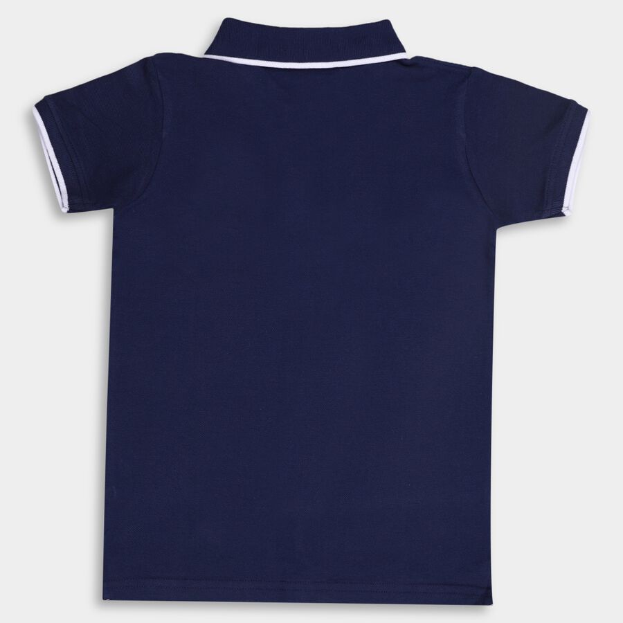 Boys' Cotton T-Shirt, Navy Blue, large image number null