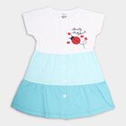 Infant Girl's Cotton Frock, एक्वा, small image number null