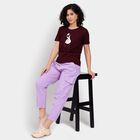 Ladies' Cotton Jeans, बैंगनी, small image number null