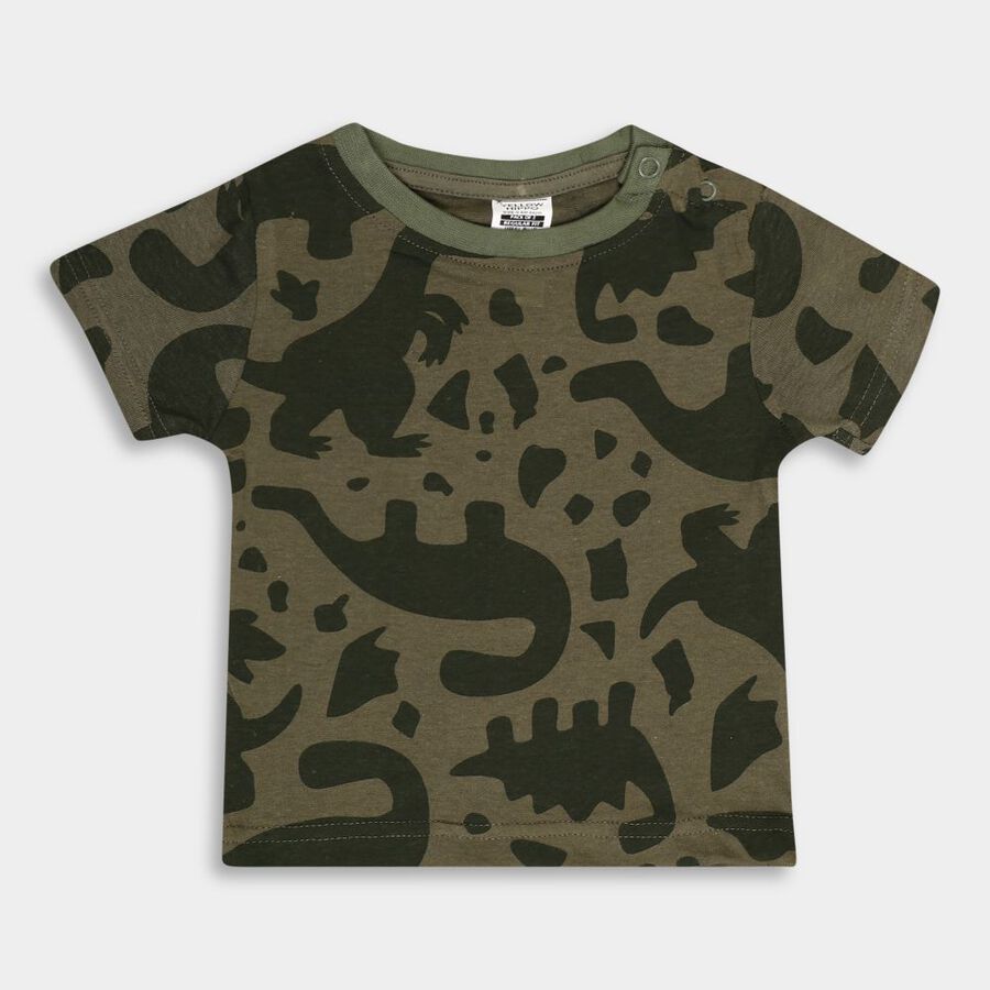 Infants' Cotton T-Shirt, ओलिव, large image number null