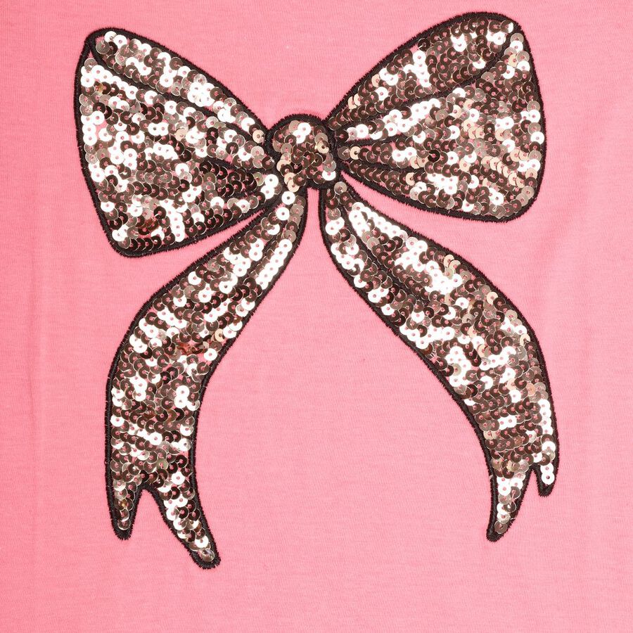 Girls' Cotton T-Shirt, गुलाबी, large image number null