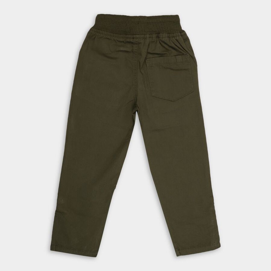 Boys' Cotton Trousers, गहरा हरा, large image number null