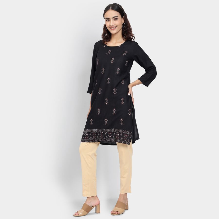 Ladies' Kurta, Black, large image number null