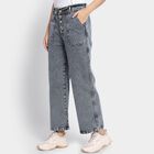 Ladies' 100% Cotton Jeans, Dark Grey, small image number null