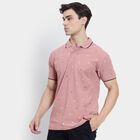 Men's Cotton Collared Half Sleeves T-Shirt, Peach, small image number null