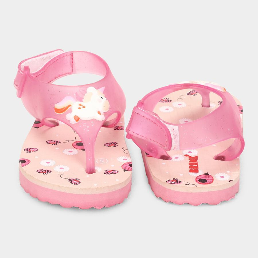 Kids Printed Flip Flops, Pink, large image number null