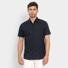 Men's 100% Cotton Casual Shirt, Navy Blue, small image number null