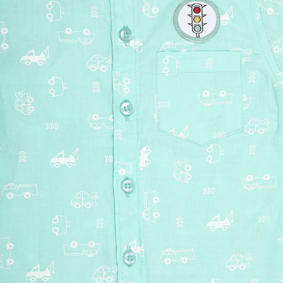 Infants' Cotton Shirt, गहरा हरा, large image number null