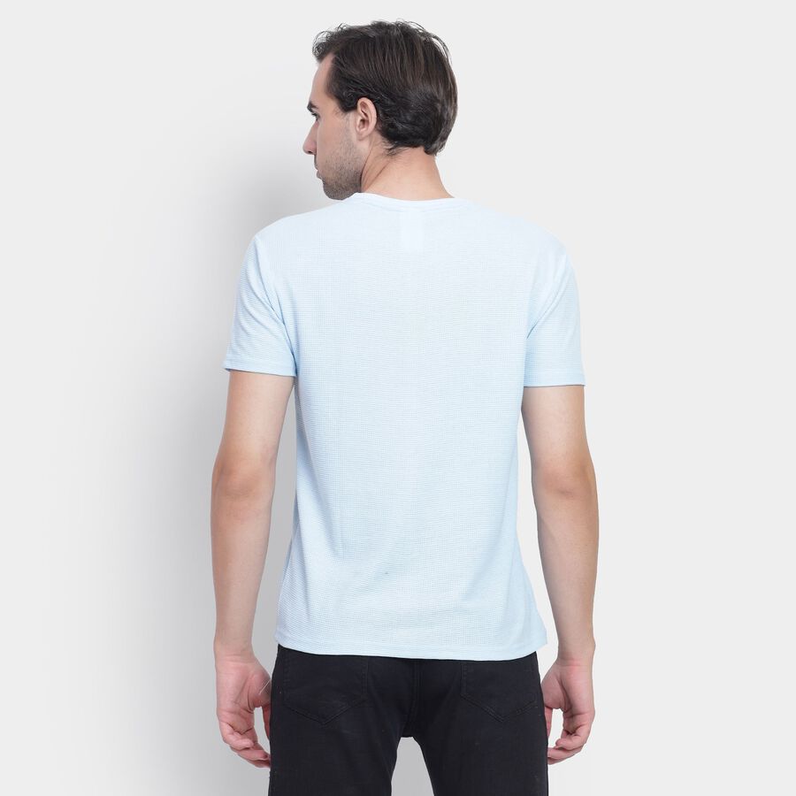 Men's Round Neck Half Sleeves T-Shirt, Sky Blue, large image number null