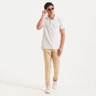 Men's 100% Cotton Slim Fit Casual Trousers, Beige, small image number null