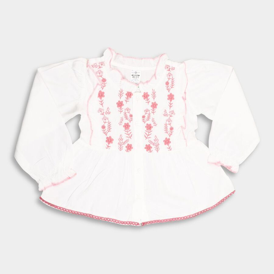 Girls' Blouse, Off White, large image number null