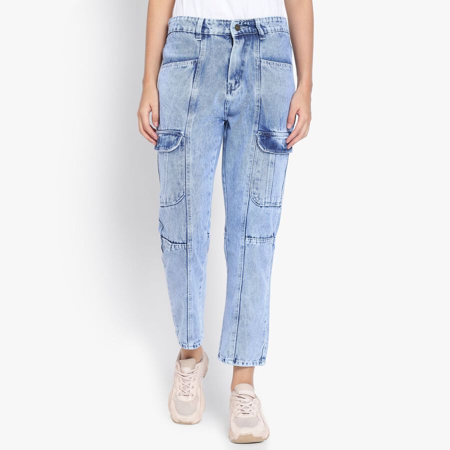 Ladies' Jeans, मध्यम नीला, large image number null