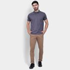 Men's Slim Fit Casual Trousers, खाकी, small image number null