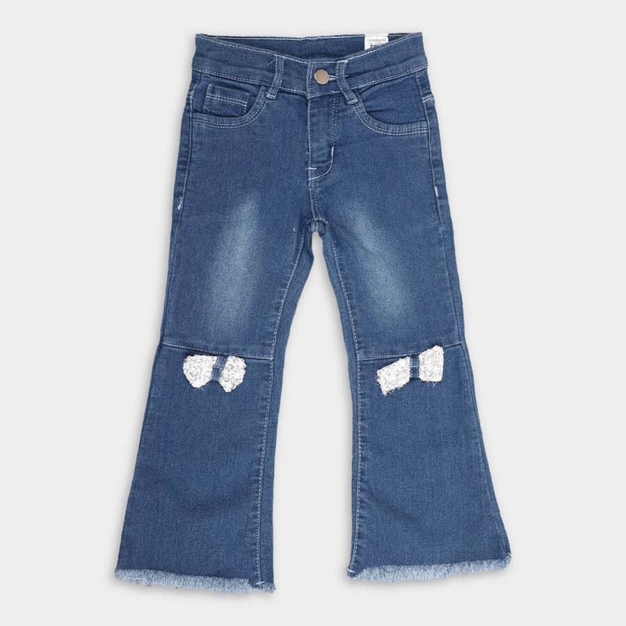 Girls' Jeans, मध्यम नीला, large image number null