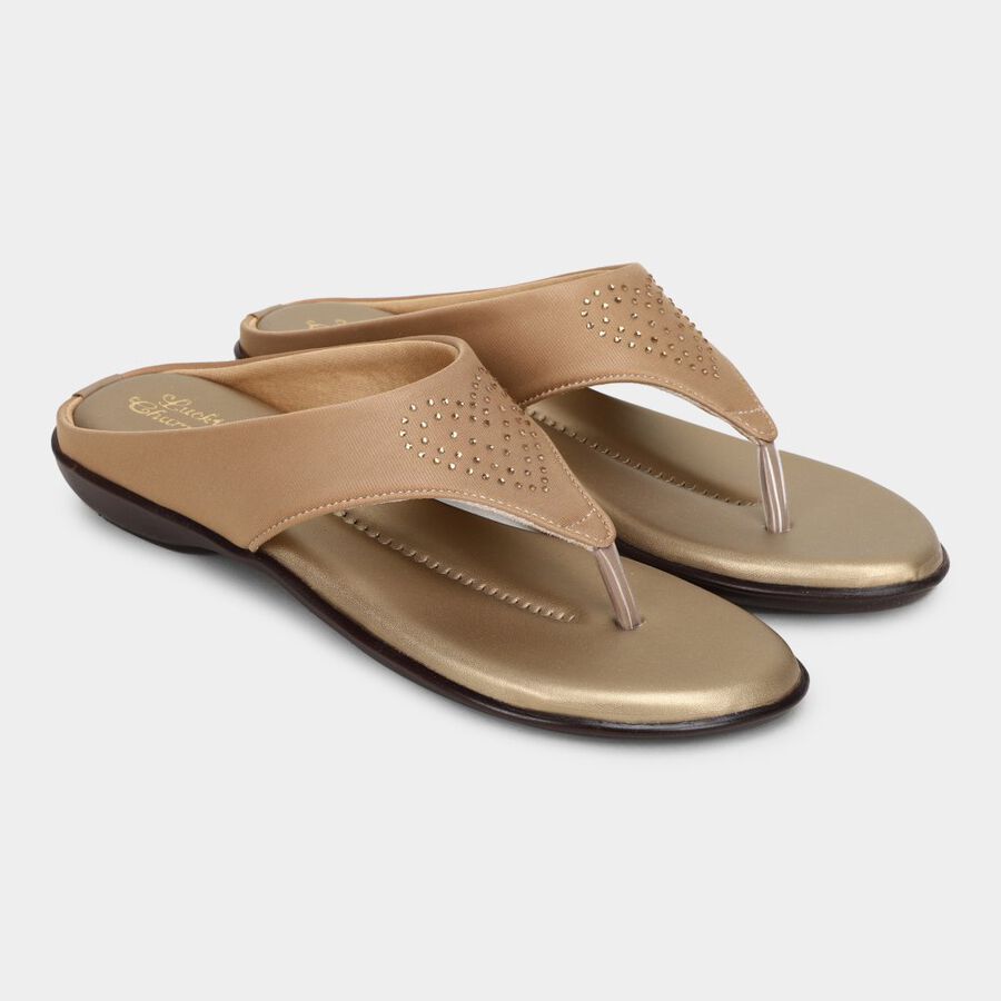 Womens Formal Sandals, गोल्डन, large image number null