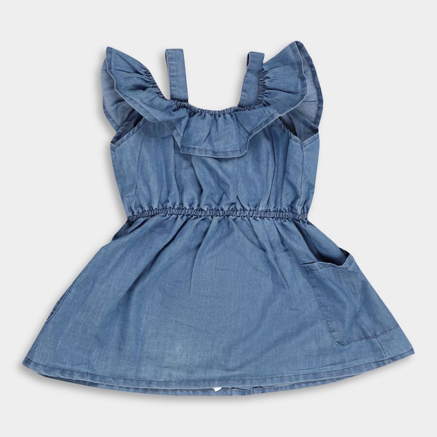 Girls' Frock, Mid Blue, large image number null