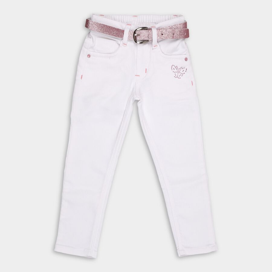 Girl's Jeans, White, large image number null