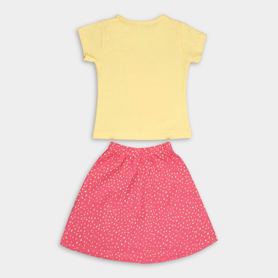 Girls' Cotton Skirt Top, Yellow, large image number null