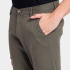 Men's 100% Cotton Slim Fit Casual Trousers, Olive, small image number null