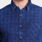 Men's 100% Cotton Casual Shirt, Navy Blue, small image number null