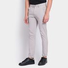 Men's Slim Fit Casual Trousers, हल्का ग्रे, small image number null