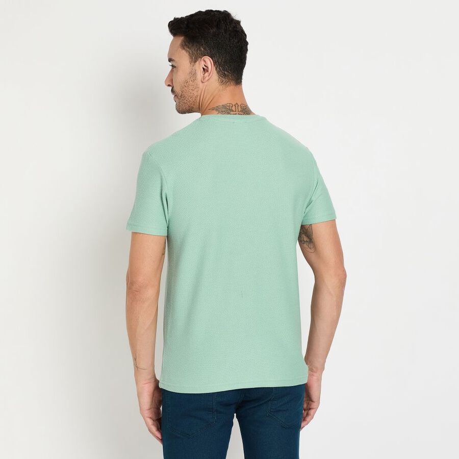 Men's Round Neck Half Sleeves T-Shirt, Light Green, large image number null