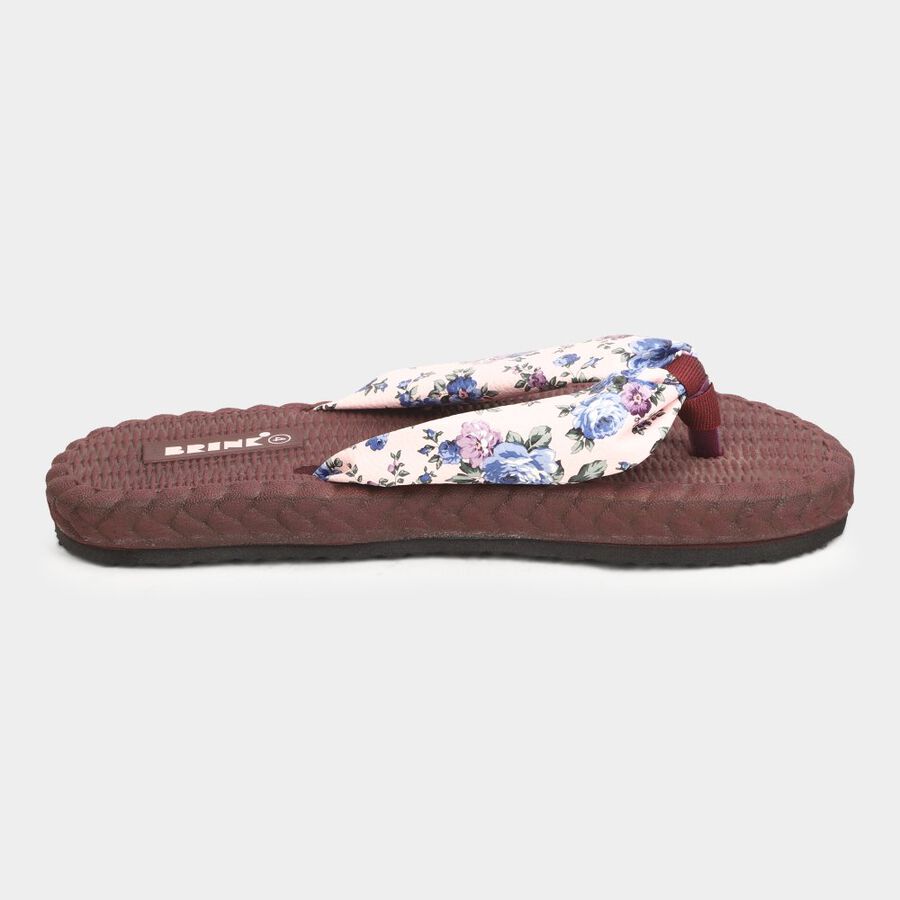 Womens Emboss Sliders, वाइन, large image number null