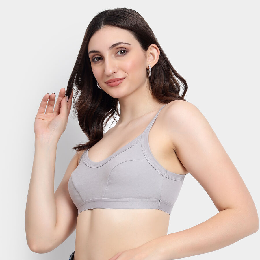 Ladies' Cotton Bra, Light Grey, large image number null